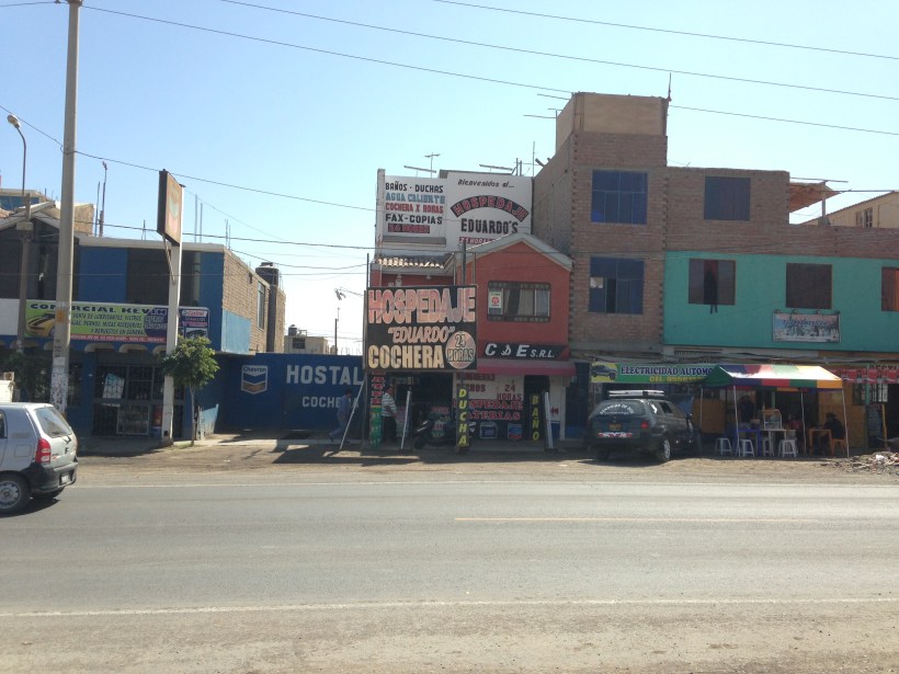 Hospedaje Eduardo which also turned out to be a mechanics downstairs, perfect.