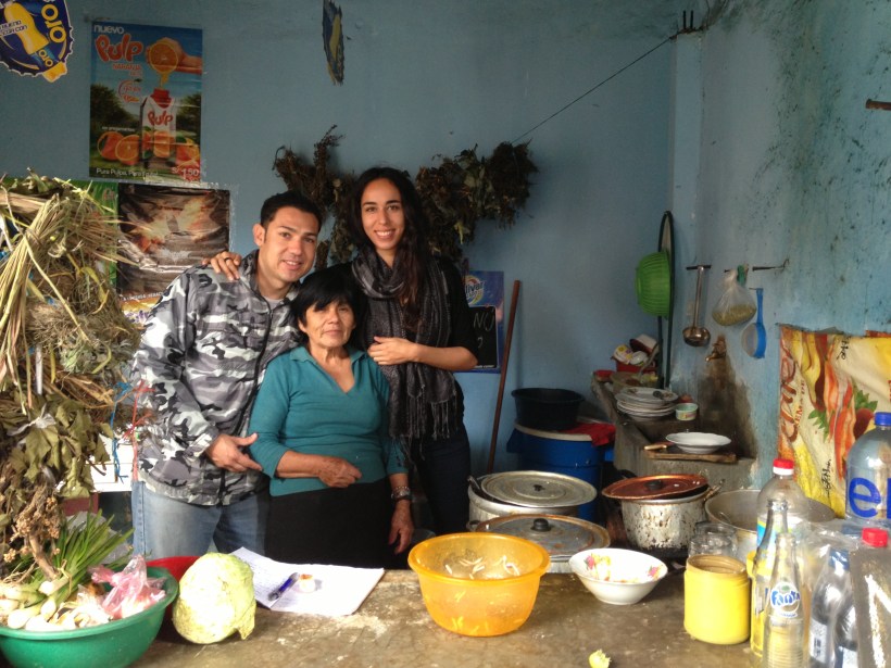 Rulo and I well fed and Tia Juanita. What a little star.