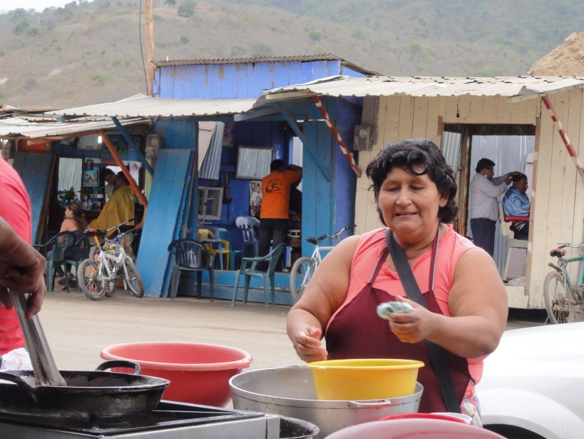 Check out the hairdresser kiosks in the background, the customers were drinking beer and listening to music. Amazing.